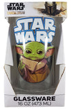 A 16 oz glass featuring 'The Child' from Disney's series The Mandalorian, with the 'Star Wars' logo at the top.