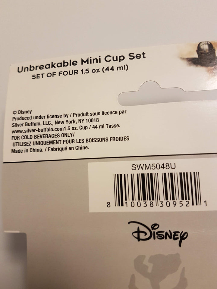 Star Wars The Mandalorian Unbreakable Mini Collectible Cups 1.5 oz Back Close Up