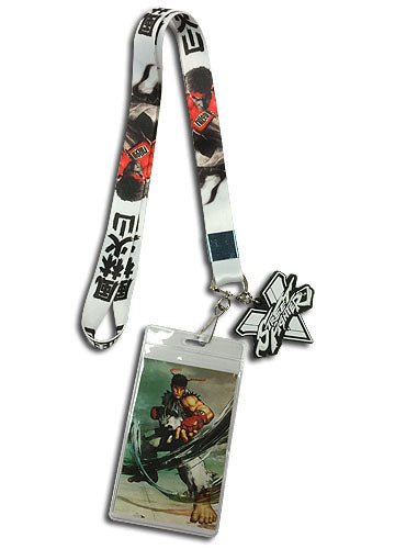 Street Fighter V Ryu Lanyard W/ Logo Charm