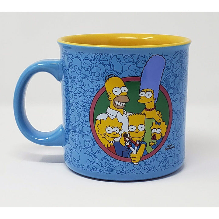 The Simpsons Family Portrait Town Characters Ceramic Mug 20 oz Back