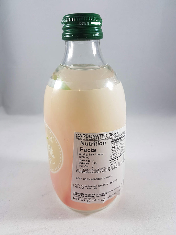 Tomomasu White Peach Hojyun Soda 10.14 oz Left Side