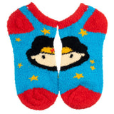 Wonder Woman Fuzzy Ankle Socks Left and Right Sides