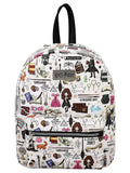 Harry Potter Hogwarts Chibi Characters & Icons All Over Print White Mini Backpack - Shadow Anime