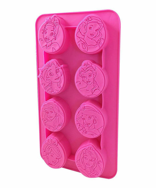 DISNEY Princess 8 Mold Silicone Ice Cube Jello Tray featuring The Princess and the Frog Tiana, Snow White, Beauty and The Beast Belle, Cinderella, The Little Mermaid Ariel, Aladdin Jasmine & Sleeping Beauty Aurora