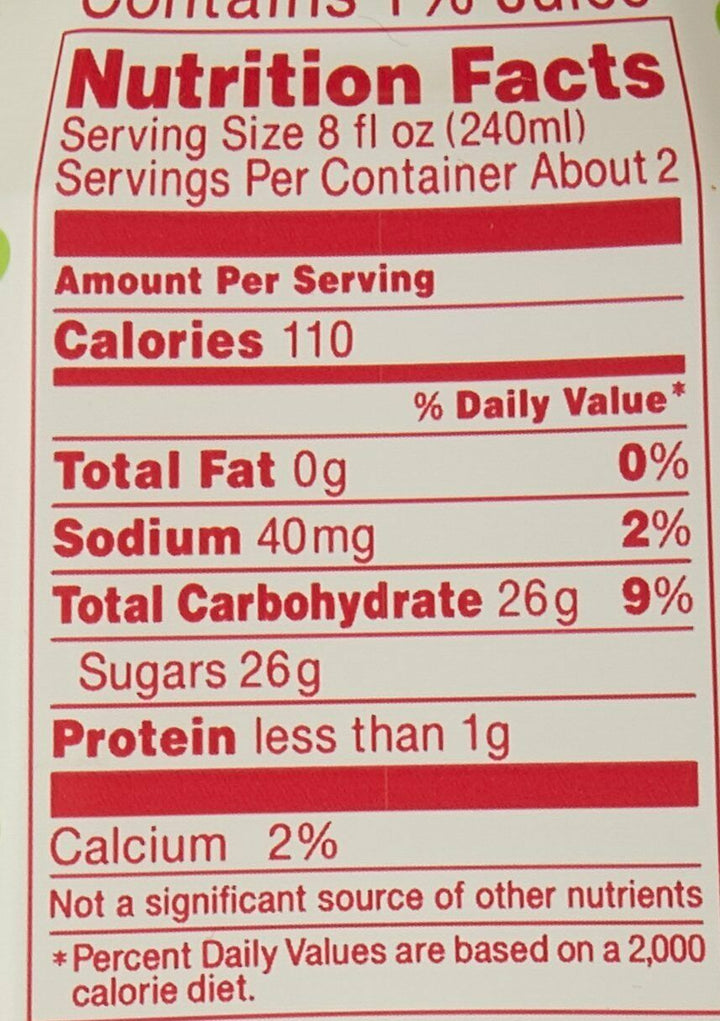 Calpico White Peach Flavor Non-Carbonated Soft Drink Soda 16.9oz Nutrition Facts
